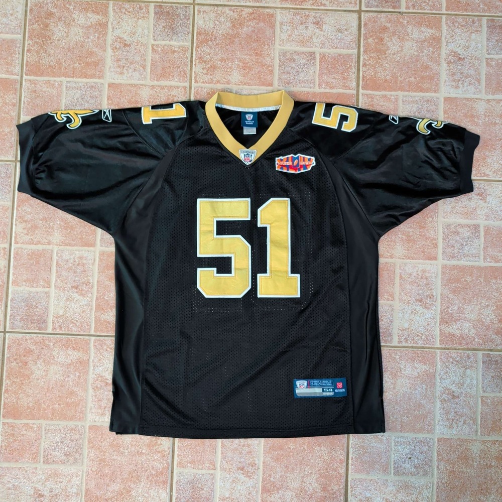 Reebok New Orleans Saints Mens 54 Vilma 51 Super Bowl XLIV Jersey